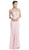 Beaded Plunging Sheath Evening Dress