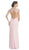 Beaded Plunging Sheath Evening Dress