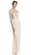 Beaded Plunging Sheath Evening Dress