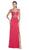 Sheer Embellished Evening Gown with Slit