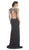 Beaded V-Neck Evening Gown with Slit