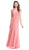 Embellished Ruched V-neck Sheath Evening Dress
