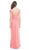 Embellished Ruched V-neck Sheath Evening Dress