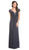 Embellished Ruched V-neck Sheath Evening Dress