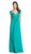 Embellished Ruched V-neck Sheath Evening Dress