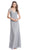 Embellished Ruched V-neck Sheath Evening Dress