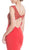 Embroidered Wide V-neck Sheath Evening Dress