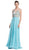 Embellished Illusion Neck A-line Prom Dress