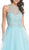 Applique Halter Neck Evening Ballgown