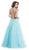 Applique Halter Neck Evening Ballgown
