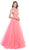 Applique Halter Neck Evening Ballgown