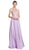 Jeweled Illusion Halter A-line Prom Dress
