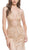 Bedazzled Illusion Bateau Sheath Evening Dress