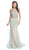 Bedazzled Illusion Bateau Sheath Evening Dress