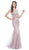 Bedazzled Illusion Bateau Sheath Evening Dress