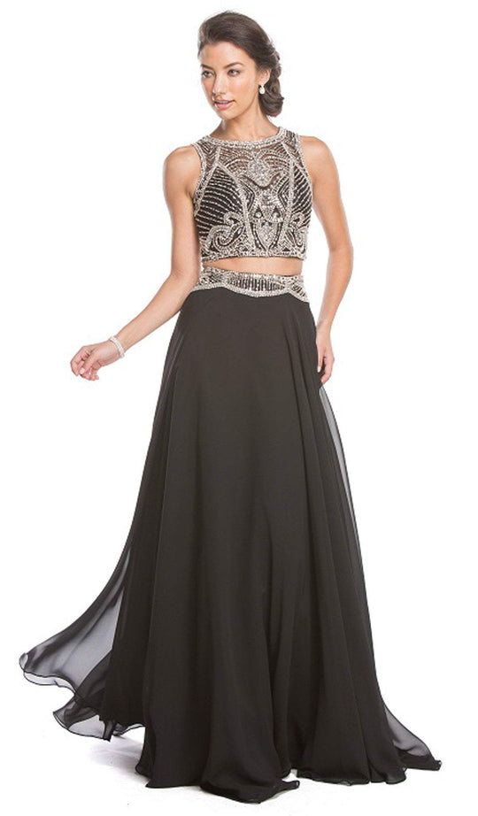 Two Piece Embellished Prom Dress