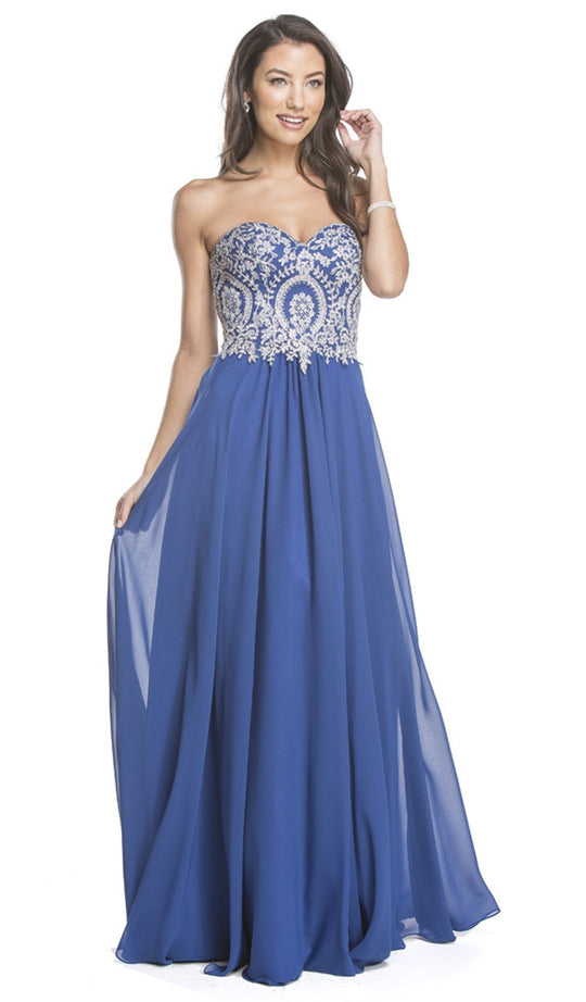 Ornate Strapless Sweetheart Prom Dress