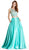 Two Piece Illusion Bateau Evening Ballgown