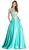 Two Piece Illusion Bateau Evening Ballgown