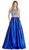 Two Piece Illusion Bateau Evening Ballgown
