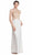 Bead Embellished Halter Sheath Evening Dress