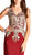 Embroidered V-neck Sheath Evening Dress