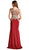 Embroidered V-neck Sheath Evening Dress