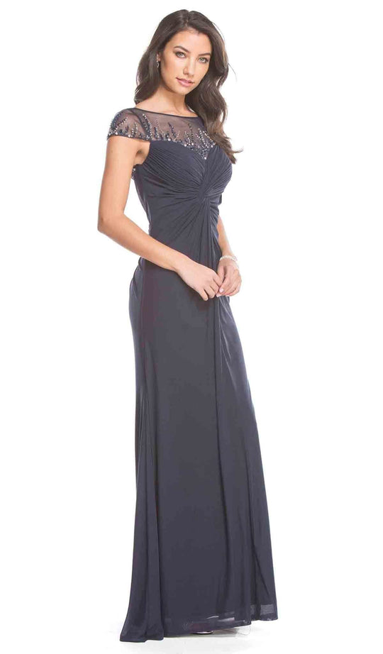 Jeweled Ruched Sheath Mother of Bride Dress