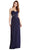 Diagonally Embellished Pleated Evening Dress