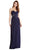 Diagonally Embellished Pleated Evening Dress