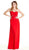 Diagonally Embellished Pleated Evening Dress