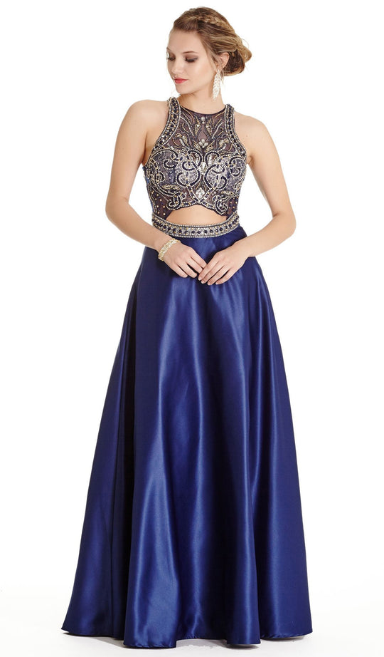 Embellished Halter Evening Ballgown