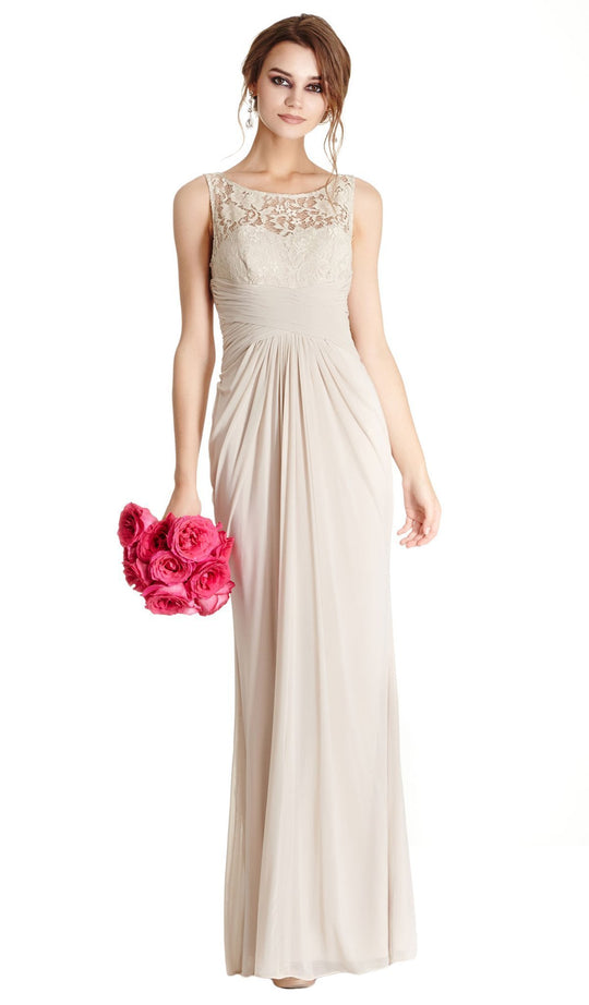 Lace Illusion Bateau Sheath Evening Dress