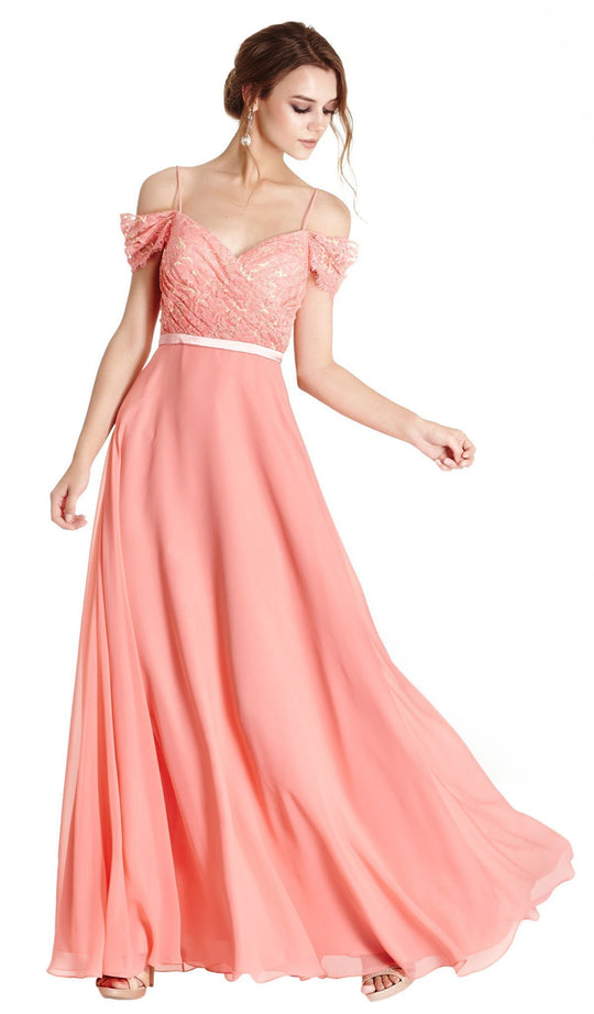 Embellished Lace A-line Evening Dress