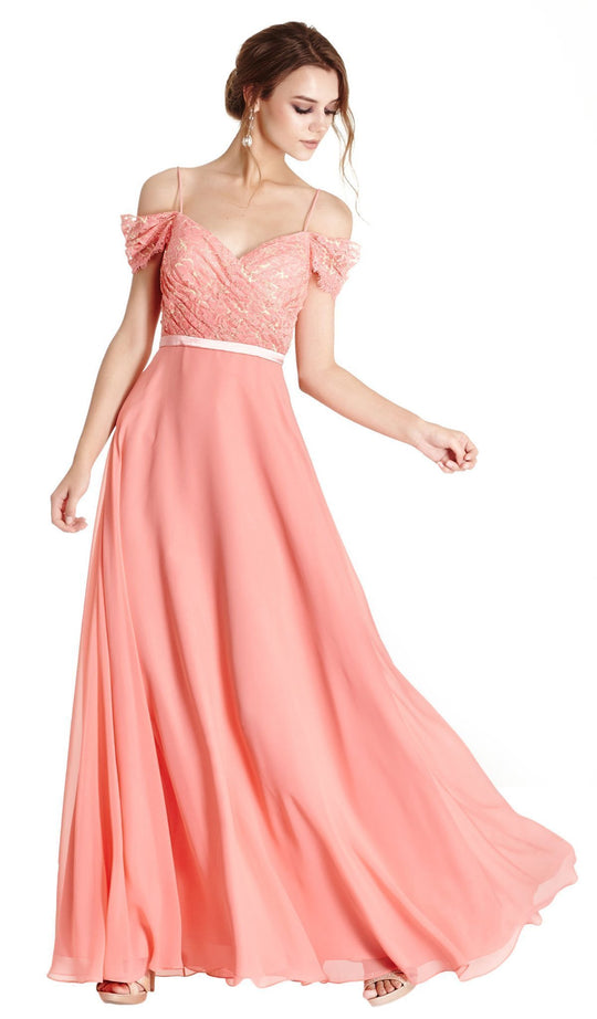 Embellished Lace A-line Evening Dress