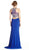 Two Piece Embellished Halter Sheath Prom Dress