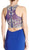 Two Piece Embellished Halter Sheath Prom Dress
