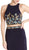 Two Piece Embroidered Halter Sheath Prom Dress