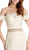 Two Piece Lace Off-Shoulder Sheath Prom Dress
