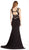 Detailed V-neck Fitted Evening Dress