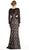 Bedazzled Long Sleeve Evening Dress