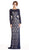 Bedazzled Long Sleeve Evening Dress