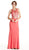 Embellished Mock Two Piece Fitted Prom Dress