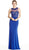 Bedazzled Jewel Neck Sheath Evening Dress