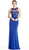 Bedazzled Jewel Neck Sheath Evening Dress