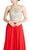 Two Piece Embellished Halter A-line Prom Dress