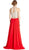 Two Piece Embellished Halter A-line Prom Dress