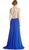 Two Piece Embellished Halter A-line Prom Dress