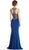 Sleeveless Embellished Halter Evening Dress