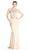 Bedazzled Mock Two Piece Sheath Prom Dress